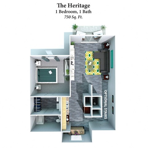 1 bed 1 bath at 450 on Keeneland Apartments, Richmond, 40475